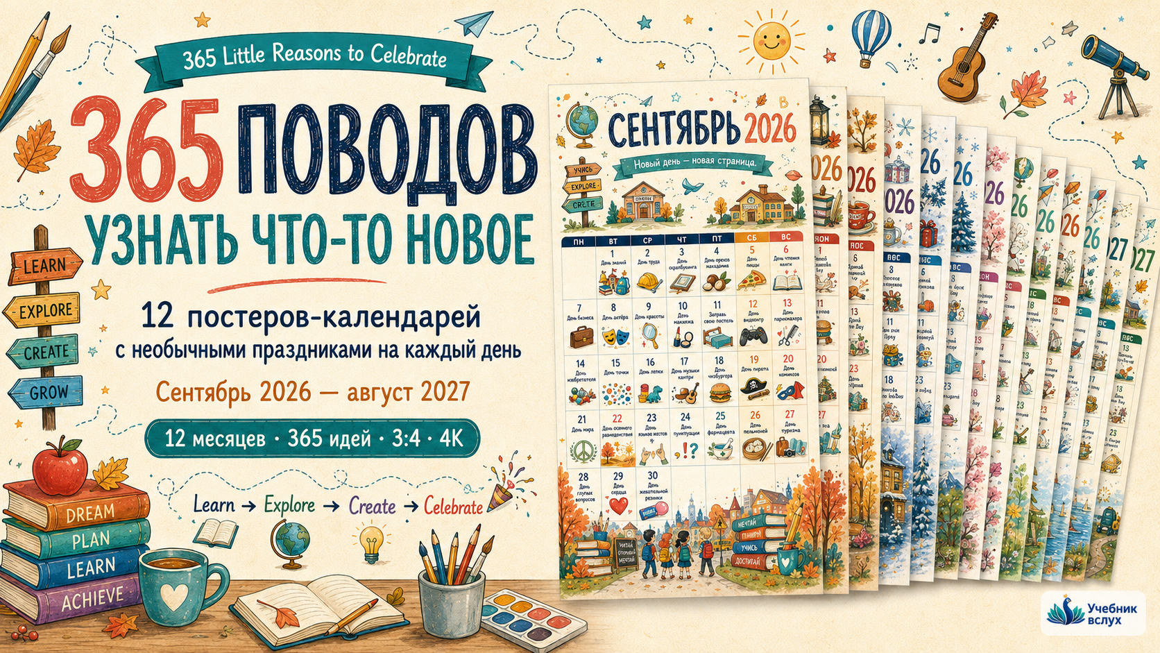 12 постеров-календарей “365 Little Reasons to Celebrate”